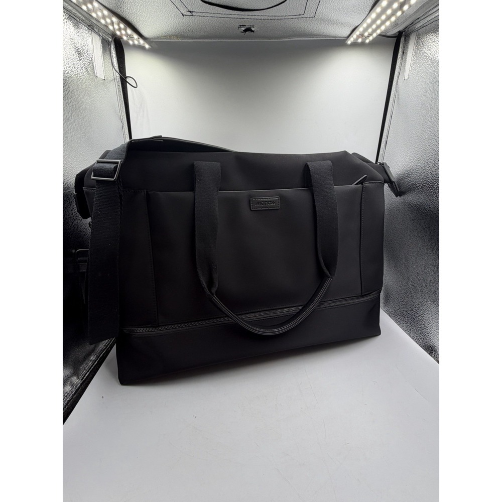 Monos Metro Weekender Duffel Black Travel Bag Carry On Gym With Long Strap NEW!